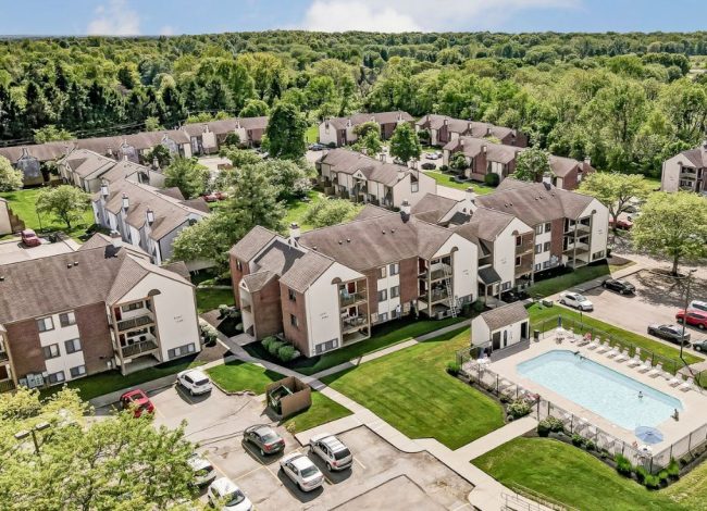 Stoney Creek Apartments Case Study before from above of whole apartment complex